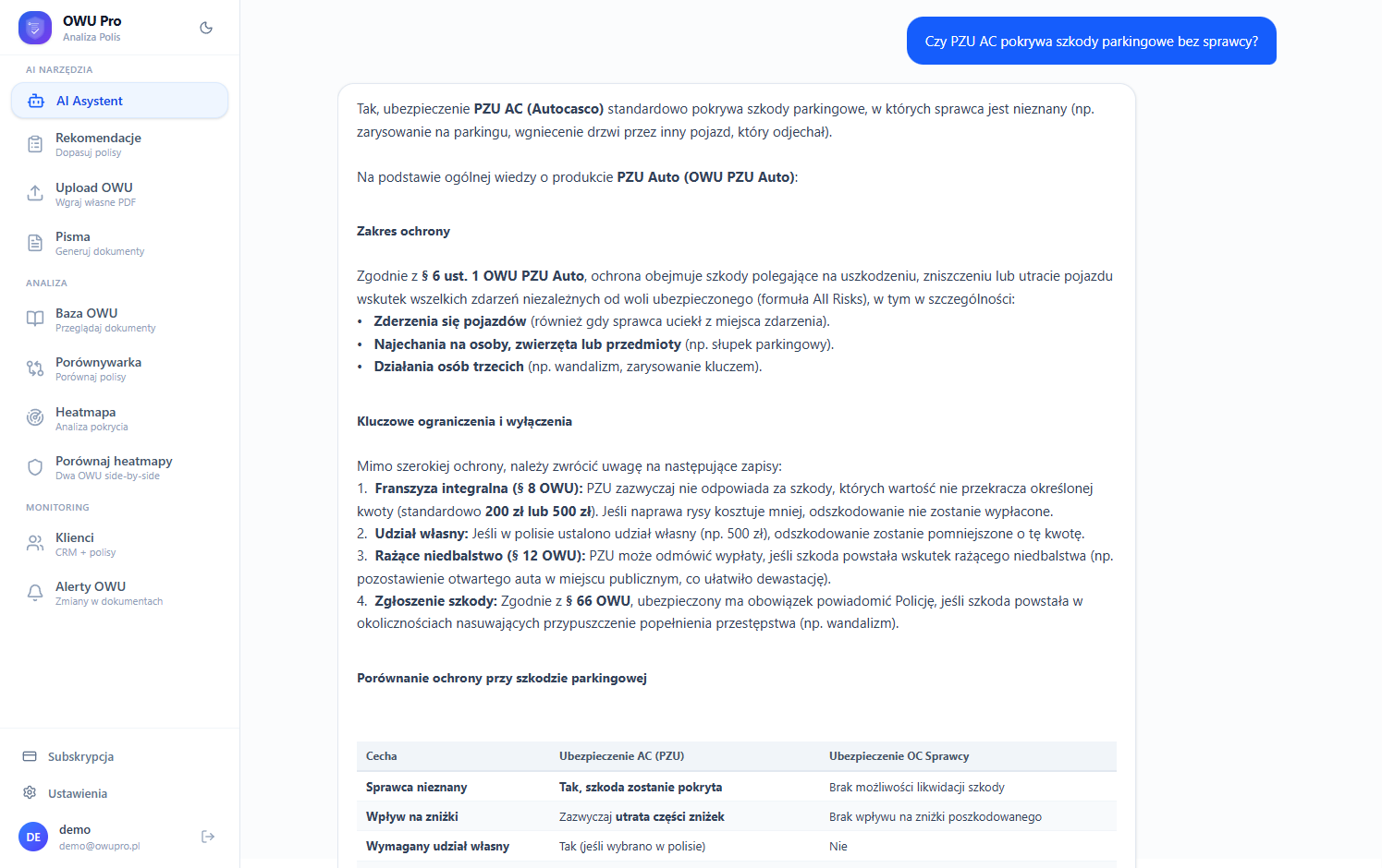 owupro.pl — AI Asystent analizujący OWU